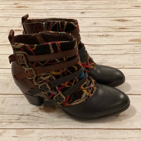 L' Artiste Spring Step Redding Ankle Boots Brown Multi EUR 42/US 10.5-11 - Picture 1 of 11